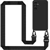 Tawarror Cover per Samsung Galaxy A57 5G con Cordino, Custodia Silicone Morbida Sottile con Regolabile Tracolla con Laccio Collana Practical Stylish Flessibile Case，Nero