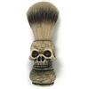 KABAKE Pennello da barba 100% puro di tasso, realizzato a mano con manico in resina a forma di teschio, strumento di lusso professionale per parrucchiere o rasoio da barba