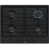 Bosch PGP6B6K80 Serie 4, Piano cottura a gas, Manopole a ponticello: controllo ergonomico, 4 fuochi, Nero, 60 cm