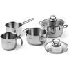Excelsa batteria pentole 6 pezzi Jazz Cook acciaio argento
