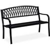 Relaxdays Panca da Giardino, Outdoor, a 2 Posti, Elegante Accessorio per Arredare Balcone e Veranda, 87x127x60 cm, Nero
