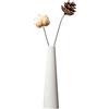 VANTOBEST Piccolo vaso in ceramica a forma di bocciolo, alto, conico, a stelo singolo, vaso nero, decorativo per la casa, centrotavola floreale, per matrimoni e ufficio (bianco)