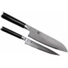Shun KAI Shun Classic set di coltelli da cucina giapponesi 2 pezzi - Santoku lunghezza lama 18 cm + Coltello multiuso lunghezza lama 15 cm - Coltelli damascati 32 strati VG MAX Core - 61 (±1) HRC