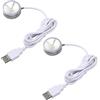 OPPWONG Piccola Luce a LED, 2 Pezzi Spina USB 5V 1W Mini Faretto USB Mobile Piccola Luce Rotonda con Cavo da 4,2 Piedi per Vetrine, Armadietti per Gioielli, Armadi (Luce calda)