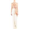 ELISABETTA FRANCHI TUTA CON TOP FOULARD - TU03032E2 - burro
