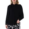 ELISABETTA FRANCHI CAMICIA IN GEORGETTE CON COLLANA E FIOCCO - CA04951E2 - nero