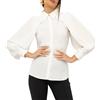 ELISABETTA FRANCHI CAMICIA IN GEORGETTE CON COLLANA E FIOCCO - CA04951E2 - avorio