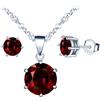 MICSAVI Collana e Orecchini Set di Gioielli da Donna Ciondolo Zirconia cubica con Catenina in Argento Sterling 925