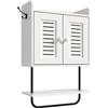 Relaxdays Armadio pensile Relaxdays, portasalviette, 2 Ganci Doppi, 2 Ripiani, Ante Doppie, HBT: 61 x 40 x 17,5 cm, Bianco