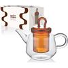ALCEA Srl Himalaya Teiera Ambra | Vetro Borosilicato Pyrex con Filtro | 800 ml