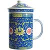 ALCEA Srl Himalaya Infusiera Old China Loto Blu | Tisaniera Porcellana Decorata con Filtro