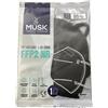 Musk Medikal Tekstil Plastik Musk Mascherina FFP2 Black | Dispositivo Protezione Vie Respiratorie | 1 Pezzo
