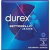 RECKITT BENCKISER H.(IT.) SpA Durex Settebello Jeans | Preservativi Sottili Vestibilità Regular | 3 Profilattici
