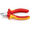 KNIPEX Tronchese laterale cromata isolati con manici rivestiti in materiale bicomponente, collaudati VDE 125 mm, 70 06 125