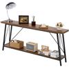 VEVOR Tavolo Stretto Dietro Divano, Tavolino da Ingresso Lungo a 2 Livelli e Tavolo da Corridoio Sottile, con Struttura in Metallo, per Ingresso, Corridoio, Soggiorno, 180 x 30 x 80 cm