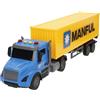 ColorBaby Speed & Go Manful Container Truck, grandi dimensioni, sistema di attrito, cabina girevole, porta posteriore ribaltabile, luci e suoni, giocattolo imitazione per bambini dai 3 anni (39546)