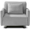EVERGREENWEB MATERASSI & BEDS EVERGREENWEB Poltrona Letto 2 in 1 con Materasso Singolo 80x190 Ortopedico, Divano Prontoletto RICHIUDIBILE 1 Posto, Rivestimento Grigio SFODERABILE, Braccioli Slim, Cuscino SUPERSOFT Incluso | EDITH