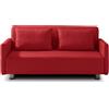 EVERGREENWEB MATERASSI & BEDS EVERGREENWEB Divano Letto 2 Posti con Materasso Matrimoniale 140x190 Ortopedico, Prontoletto RICHIUDIBILE 2in1, Rivestimento Rosso SFODERABILE, Braccioli Slim, Coppia Cuscini SUPERSOFT Inclusi | EDITH