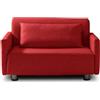 EVERGREENWEB MATERASSI & BEDS EVERGREENWEB Divano Letto 2 Posti con Materasso una Piazza e Mezza 120x190 Ortopedico, Prontoletto RICHIUDIBILE 2 in 1, Rivestimento Rosso SFODERABILE, Braccioli Slim Cuscini SUPERSOFT Inclusi | EDITH