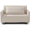EVERGREENWEB MATERASSI & BEDS EVERGREENWEB Divano Letto 2 Posti con Materasso una Piazza e Mezza 120x190 Ortopedico, Prontoletto RICHIUDIBILE 2 in 1, Rivestimento Beige SFODERABILE, Braccioli Slim Cuscini SUPERSOFT Inclusi | EDITH