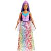 Barbie - Dreamtopia Royal Bambola curvy, capelli viola con corpetto scintillante, gonna da Royal e coroncina, Giocattolo per Bambini 3+ Anni, HGR17