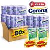Corona 80 Rotoli Carta Igienica Profumata Alla Lavanda + 2 flash up omaggio