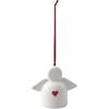 Villeroy & Boch Like. by with Love addobbo Angelo Custode, ca. 5 x 3 x 4,5 cm, Bianco con Decorazione Rossa, Lavaggio a Mano consigliato, Motivo Cuore, Statuetta Angelo Custode, Porcellana Premium