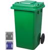 ICS Bidone Quadro Nettezza Urbana Con Ruote Lt.240 - cm.72x58x106h - verde