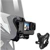 KeyQueen Supporto per Casco Moto Mento per GoPro Hero 13 12 11 10 9 8 7 6 Insta 360 Ace Pro/2 X5 X4 X3 per DJI OSMO Action 5 Pro 4/3 Supporto per Mento con Gancio J Silicone Antiscivolo Facile da Installare