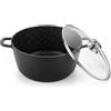 cheffinger Pentola Aluguss da 40 cm - 18 L, ideale per zuppe e stufati, con rivestimento antiaderente, coperchio in vetro, adatta per induzione. Pentola per arrosti con eccellente distribuzione del calore
