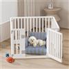 Gupamiga Box per cuccioli, pieghevole, con porta, beccuccio per cuccioli per casa, solido e liscio, facile da installare, bianco 89 x 89 cm
