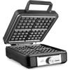 Lacor - 69434 - Macchina per Waffle elettrica per 4 Waffle Ghent, 25 x 32 x 12 cm, rivestimento antiaderente senza PFAS, regolatore di temperatura, manico termico, cottura rapida e uniforme