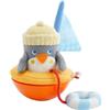 HABA Pinguino - Bambola con effetto oscillante e suono, con anello galleggiante e bandiera, promuove le capacità motorie - 2011900001