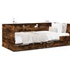 vidaXL Letto da giorno con cassetti in rovere fumé 100x200 cm Materiale in legno