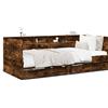 vidaXL Letto da giorno con cassetti in rovere fumé 90x200 cm Materiale in legno