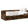 vidaXL Letto da giorno con cassetti in rovere fumé 100x200 cm Materiale in legno