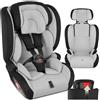 tectake® Seggiolino Auto i-Size con Protezione Impatti Laterali, Poggiatesta Regolabile, Seggiolone Auto Bambino 15 Mesi-12 Anni, Max 36 kg, Sizes 76-150cm, Omologato ECE R129/03 - Grigio Chiaro/Nero