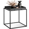 tectake® Tavolino Salotto 40 x 40 x 44cm, Tavolino da salotto Accatastabile Basso, Mobile Soggiorno, Ripiano a Vassoio, Mobiletto Salvaspazio Divano, Camera, Ufficio, Stile Industriale - Nero