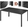 tectake® Tavolo da Giardino Rettangolare, Telaio in Alluminio Inossidabile, Piano con Listelli Effetto Legno, Piedi Regolabili in Altezza, Design Moderno, 150x90x74,5 cm - Nero/nero