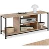tectake 801079 Mobile da TV, Stabile telaio in acciaio, 4 Ripiani aperti (industriale chiaro)