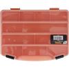 Perel Custodia organizer, 10 scomparti fissi, coperchio trasparente, impilabile, 251 x 200 x 44 mm, arancione/nero