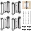 Oungy 4 cerniere per porta a battente in acciaio inox, 120 mm, chiusura automatica, 10 kg, cerniera a molla per porta a battente, porta basculante, bancone e porte in legno (3 pollici)