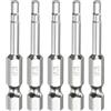 QUARKZMAN 5pz H3,0 Punte per Cacciavite Testa Esagonali 3,0mm Punta Piatta Metrica 1/4 Attacco Esagonale 50mm (2) Chiave a Bussola Cacciavite Elettrico Cromato Punta Magnetica Lunga
