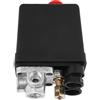 Tyenaza Pressostato compressore 230 V, valvola di controllo pressostato monoforo per compressore d'aria, per riduzione rapida della pressione 90 - 120 PSI (4 fori)