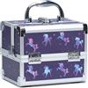 Joligrace Valigetta Trucchi con Specchio Beauty Case da viaggio Porta Trucco Valigia Make Up Valigetta Unghie, porta Smalti per Unghie, per Estetista Per Cosmetici Organizzatore, Unicorno
