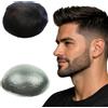 N.L.W. Parrucca Uomo PU Toupet Pezzi di Capelli Umani Europei per Gli Uomini Sostituzione dei Capelli Sistema 8×10 Pollici Parrucche 0.06 Centimetri di Spessore Uomini Parrucca in Marrone Chiaro