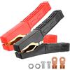 XTDMJ 2 pezzi Clip Coccodrillo in Rame, Morsetto Batteria Auto, Cavo Morsetto Coccodrillo con Guaina Isolante, Pinze a Codice Colore per Auto Emergenza Auto Camion Furgone