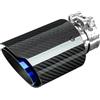 Catekro 54mm Terminale Scarico Auto Universale, Uscita Scarico, Blu Nero | in Acciaio Inox 304 & Fibra di Carbonio Tubo Terminale Marmitta Sportivo Fissare con Bulloni Chiave Inclusa