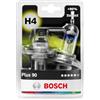 Bosch Lampadine Alogene H4 Plus 90, 12 V 60/55 W, con il 90% di Luce in più - Attacco P43t - Confezione da 2 Lampadine