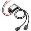 JSADZKJ Convertitore di alimentazione femmina USB doppio da 12V 24V CC a 5V 3A 15W Adattatore di alimentazione step down DC-DC,adattatore di alimentazione con modulo buck impermeabile per auto